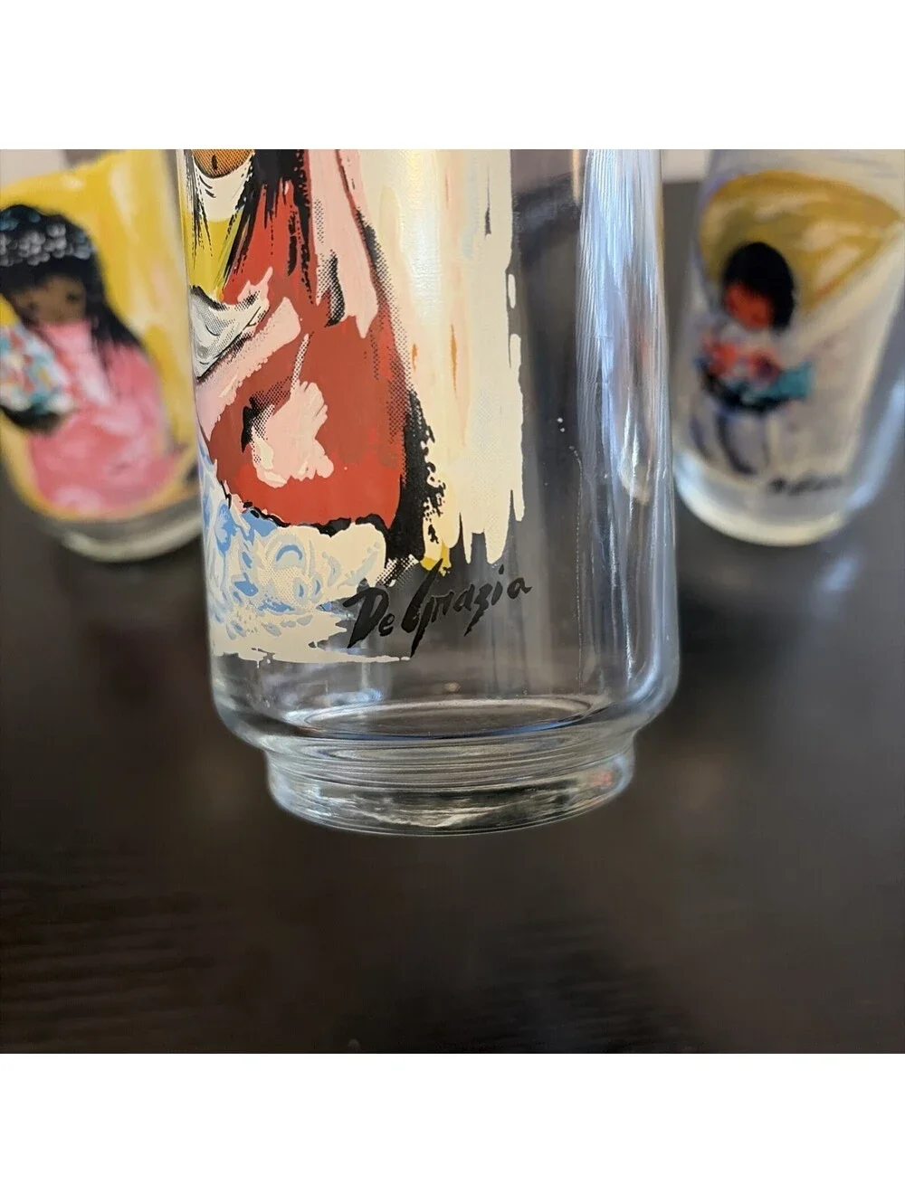 5 Ted DeGrazia Vtg Drinking Glasses Native American Indian Children